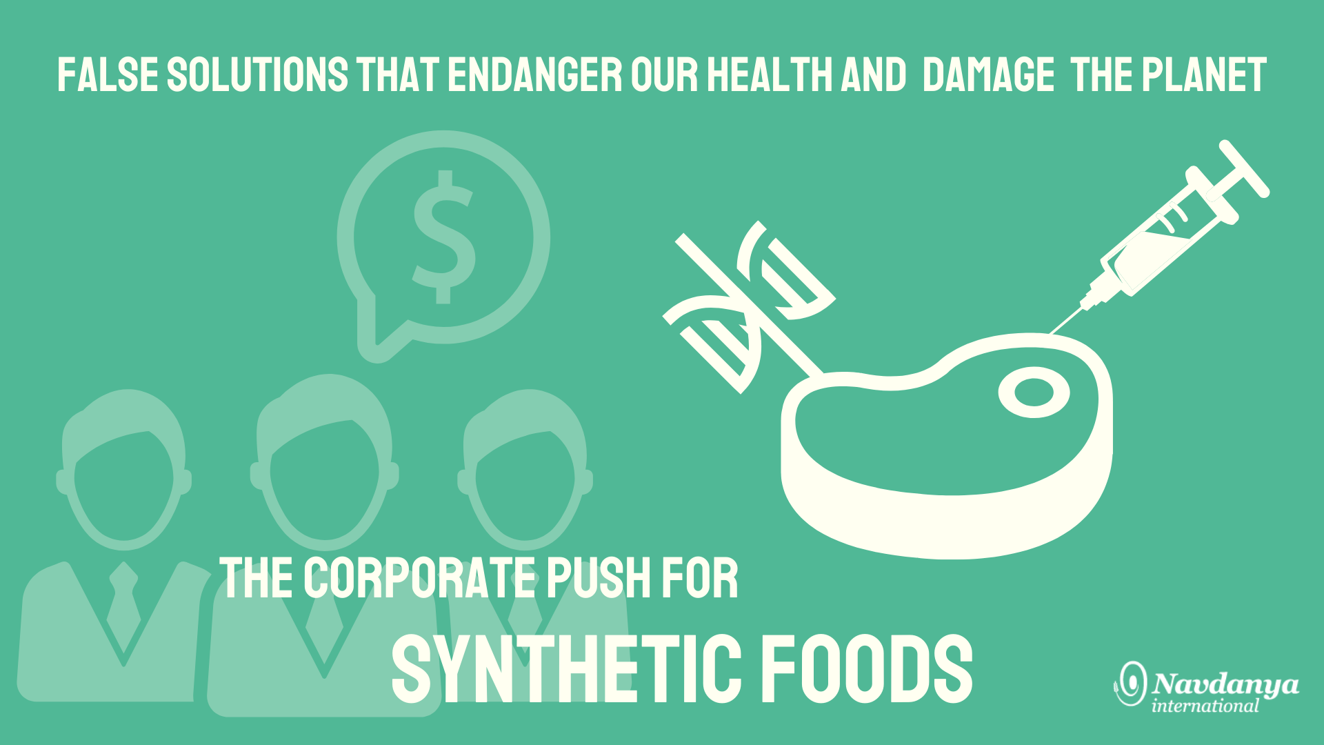 Our Health. Synthetic food. Biotech Market. Ecomunity. Our endangered planet